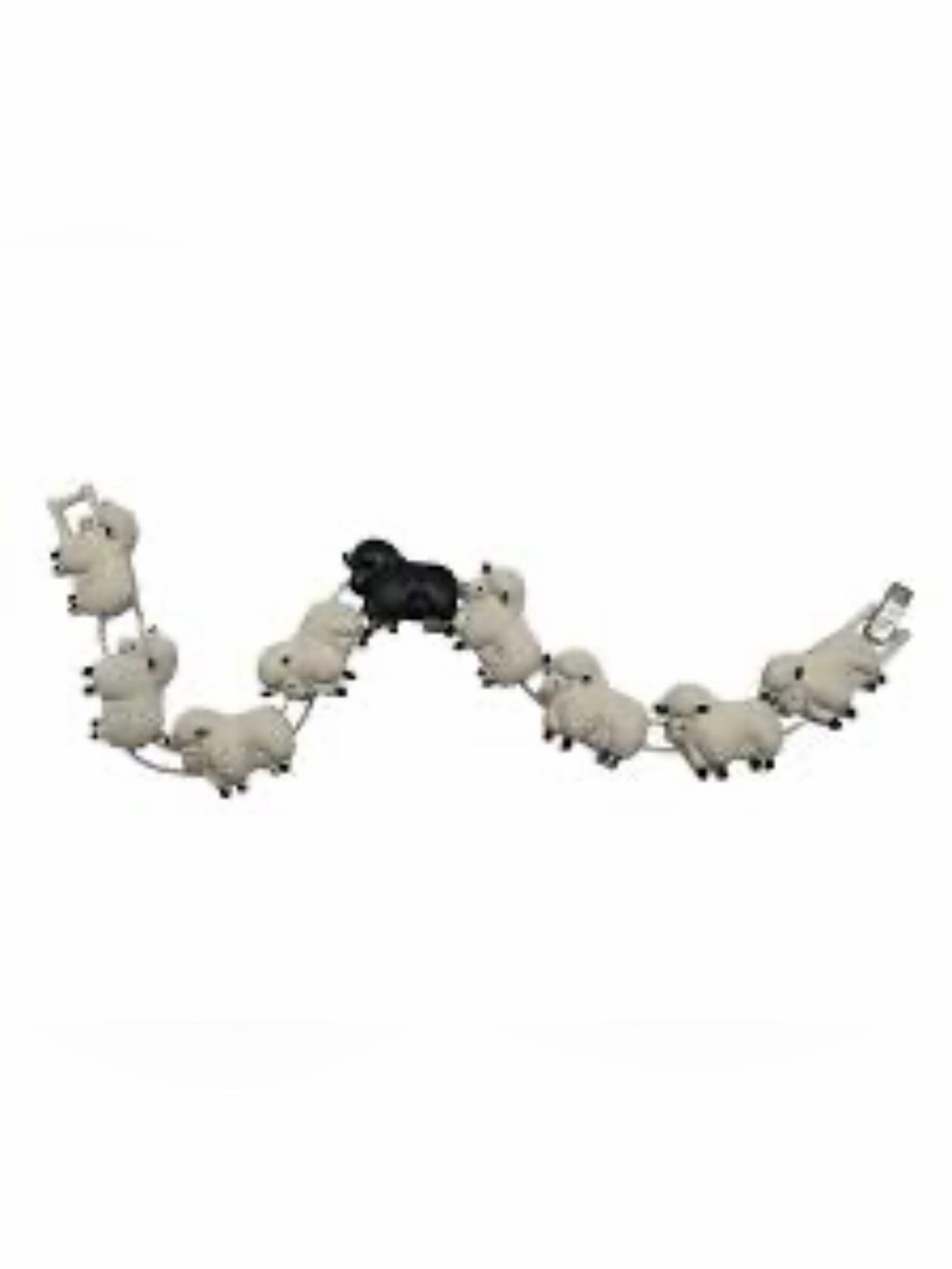 Rare 1990s Vintage "Black Sheep of the Family" Enameled Slide Charm Bracelet